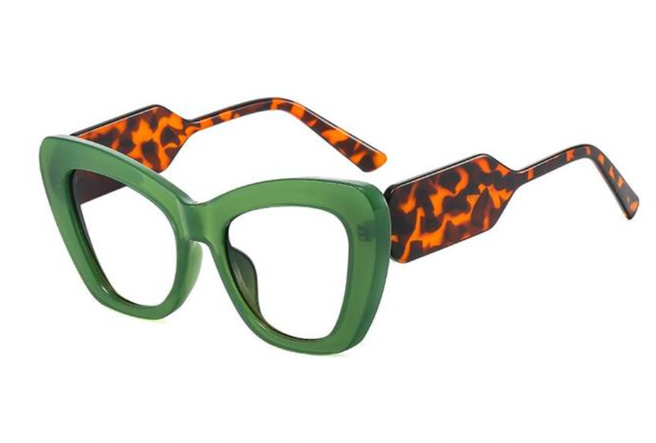 Green Leopard Glasses